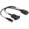 Delock HDMI Kabelis 4K 60 Hz mit DC Einspeisung 2,1 x 5,5 mm 0,30 m zum Einbau