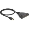 DELOCK HDMI Switch 3 x HDMI in zu 1 x HDMI out 8K 60 Hz mit integriertem Kabelis 60cm