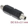 Delock Hohlstecker Adapteris DC 5,5 x 2,1 mm Buchse auf Buchse mit Gewinde gerade