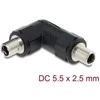 Delock Hohlstecker Adapteris DC 5,5 x 2,5 mm Buchse auf Buchse mit Gewinde gewinkelt 90°