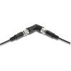 Delock Hohlstecker Adapteris DC 5,5 x 2,5 mm Buchse auf Buchse mit Gewinde gewinkelt 90°