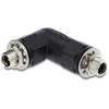 Delock Hohlstecker Adapteris DC 5,5 x 2,5 mm Buchse auf Buchse mit Gewinde gewinkelt 90°