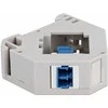 Delock Hutschienenadapter mit Keystone LC Duplex Buchse zu LC Duplex Buchse blau