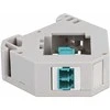 Delock Hutschienenadapter mit Keystone LC Duplex Buchse zu LC Duplex Buchse aqua
