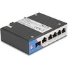 Delock Industrie Gigabit Ethernet Switch 4 Port PoE 1 Port RJ45 1 Port SFP für Hutschiene