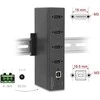 Delock Industrie Hub 4 x USB 2.0 Typ-A mit 15 kV ESD Schutz und Hutschienenbefestigung