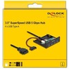 Delock Wewnętrzny 8.89cm 3.5 cala USB 3.2 Gen 1 Hub 4 Port (64166)