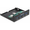 Delock Wewnętrzny 8.89cm 3.5 cala USB 3.2 Gen 1 Hub 4 Port (64166)