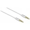 Delock Jack kabelis 3,5 mm 4 kontaktų kištukinis ir vyriškas Ultra Slim 0,5 m baltas