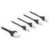 Delock Kabelis Mini-Fit 4,2 mm 10 Pin Stecker zu 4 x DC 5,5 x 2,5 mm Buchse und 4 x Mini-Fit 4,2 mm 2 Pin Stecker juodas