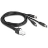 Delock Kabelis Mini-Fit 4,2 mm 6 Pin Stecker zu 3 x DC 5,5 x 2,5 mm Stecker juodas