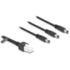 Delock Kabelis Mini-Fit 4,2 mm 6 Pin Stecker zu 3 x DC 5,5 x 2,5 mm Stecker juodas