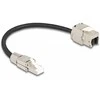 Delock Kabelis RJ45 Stecker feldkonfektionierbar zu Keystone Modul RJ45 Buchse Cat.6A 25 cm