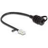 Delock Kabelis RJ45 Stecker zu RJ45 Buchse zum Einbau mit Verschlusskappe Cat.5e FTP IP68 staub- und wasserdicht 25 cm juodas