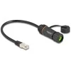 Delock Kabelis RJ45 Stecker zu RJ45 Buchse Cat.6A zum Einbau mit M20 Gewinde und Gehäuse IP68 staub- und wasserdicht 25 cm juodas