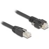 Delock Kabelis RJ45 Stecker zu RJ45 Stecker mit Schraubenabstand 20 mm für GigE Kamera Cat.6A S/FTP 1 m juodas