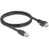 Delock Kabelis RJ45 Stecker zu RJ45 Stecker mit Schraubenabstand 20 mm für GigE Kamera Cat.6A S/FTP 1 m juodas
