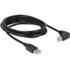 KABELIS USB-A(M)->USB-B(M) 2.0 3M KAMPINIS PRAWO JUODA DELOCK