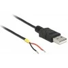 Delock kabelis USB 2.0 tipo A kištukas > 2 x atviri kabelio galai galia 1,5 m Raspberry