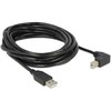 DELOCK Kabelis USB 2.0 Typ-A Stecker > USB 2.0 Typ-B Stecker gewinkelt 5m juodas