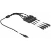 Delock Cable USB Type-C™ kištukas iki 4 x DC 5,5 x 2,1 mm lizdas su 1 m jungikliu