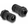 Delock Kabelschutzschlauch 2 m x 10 mm mit 2 x PG7 Schlauchverschraubung Set juodas