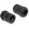 Delock Kabelschutzschlauch 2 m x 21,2 mm mit 2 x PG16 Schlauchverschraubung Set juodas
