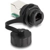 Delock Kabelverbinder RJ12 Buchse zu RJ12 Buchse zum Einbau mit Verschlusskappe IP68 staub- und wasserdicht juodas
