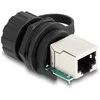 Delock Kabelverbinder RJ50 Buchse zu RJ50 Buchse zum Einbau mit Verschlusskappe IP68 staub- und wasserdicht juodas