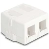 Delock Keystone Leergehäuse 2 Port mit magnetischer Unterseite, baltas