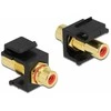 Delock Keystone Modul Cinch Buchse > Cinch Buchse vergoldet raudona / juodas