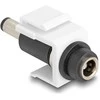 Delock Keystone Modul DC 5,5 x 2,5 mm Buchse zu DC 5,5 x 2,1 mm Stecker baltas