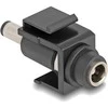 Delock Keystone Modul DC 5,5 x 2,5 mm Buchse zu DC 5,5 x 2,5 mm Stecker juodas
