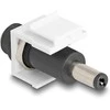 Delock Keystone Modul DC 5,5 x 2,5 mm Buchse zu DC 5,5 x 2,5 mm Stecker baltas
