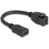 Delock Keystone Modul Kabelis HDMI Buchse zu Buchse 8K 60 Hz 20 cm juodas