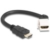 Delock Keystone Modul Kabelis HDMI Stecker zu Buchse 45° gewinkelt 8K 60 Hz 20 cm juodas