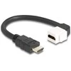Delock Keystone Modul Kabelis HDMI Stecker zu Buchse 90° gewinkelt 8K 60 Hz 20 cm juodas