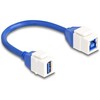 Delock Keystone Modul Kabelis USB 5 Gbps Typ-A Buchse zu USB Typ-B Buchse 20 cm blau