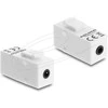 Delock Keystone Modul Klinkenbuchse 3,5 mm 4 Pin zu Klinkenbuchse 3,5 mm 4 Pin baltas