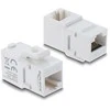 Delock Keystone Modul Kupplung RJ45 Buchse zu Buchse Cat.6A 90° gewinkelt Kunststoff UTP baltas