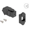 Delock Keystone Modul Mini DisplayPort Einbaubuchse zu DisplayPort Buchse 45° gewinkelt 8K 30 Hz juodas