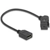 Delock Keystone Modul Mini DisplayPort Einbaubuchse zu DisplayPort Buchse 45° gewinkelt mit 30 cm Kabelis 8K 30 Hz juodas