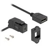 Delock Keystone Modul Mini DisplayPort Einbaubuchse zu DisplayPort Buchse 45° gewinkelt mit 30 cm Kabelis 8K 30 Hz juodas