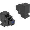 Delock Keystone Modul mit USB Typ-A und USB Type-C™ Ladebuchse PD 20 W juodas