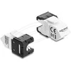 Delock Keystone Modul RJ45 Buchse zu LSA Cat.6A 45° gewinkelte Buchse ungeschirmt 180° Kabelführung werkzeugfrei juodas / baltas