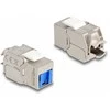 Delock Keystone Modul RJ45 Buchse zu LSA Cat.6A werkzeugfrei mit blauer Staubschutzkappe