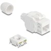 Delock Keystone Modul RJ45 Buchse zu LSA Cat.6A UTP 180° werkzeugfrei mit Kabelverschraubung