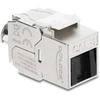 Delock Keystone Modul RJ45 Buchse zu LSA Cat.8.1 geschirmt mit Verschlussclip und Staubschutzklappe kabelbinderfrei