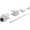 Delock Keystone Modul RJ45 Buchse zu LSA Cat.6A 45° gewinkelte Buchse geschirmt 90° Kabelführung werkzeugfrei Metall