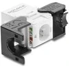 Delock Keystone Module RJ45 jack to LSA Cat.6 UTP tool-free juodas / baltas, Flat, juodas, baltas, RJ-45, LSA, Female, 22/24 (90802)